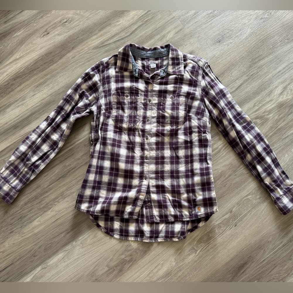 Carhartt Purple Plaid Button Down Shirt